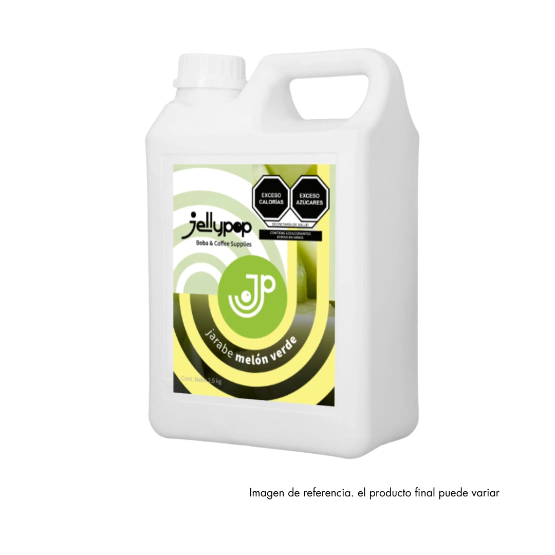 Imagen de Jarabe de Melón Verde de Jellypop. Jarabe concentrado con sabor intenso y dulce. Perfecto para endulzar y dar sabor a frappés, bubble teas y cócteles.
