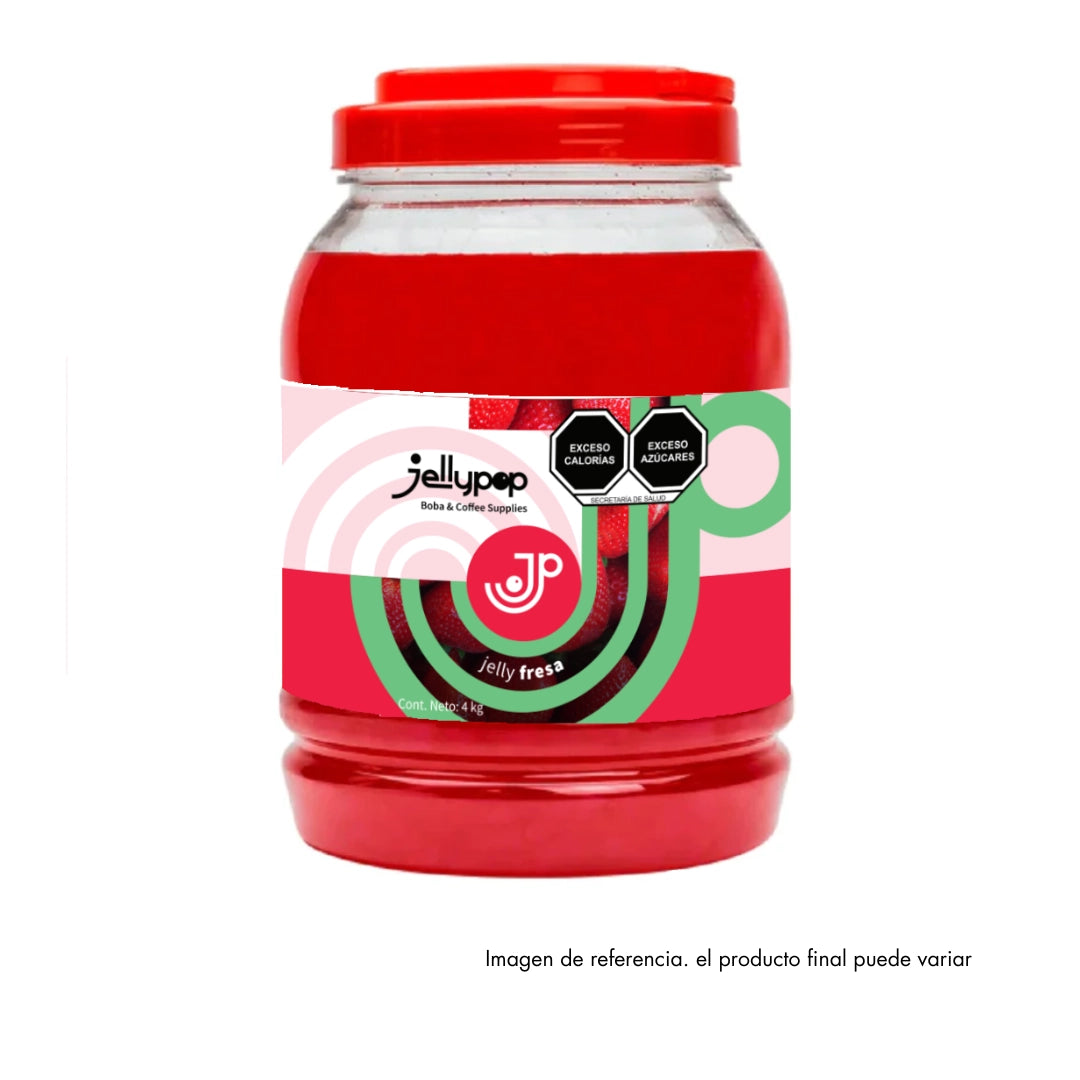 Imagen de Jelly de Fresa de Jellypop. Topping de textura masticable y sabor intenso. Perfecto para agregar un toque especial a bubble teas y postres.