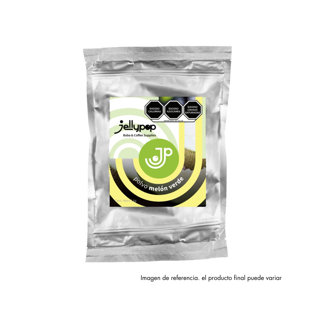 Imagen de Melón Verde de Jellypop. Base en polvo para preparar frappés cremosos. Perfecto para frappés en cafeterías y bubble tea shops.