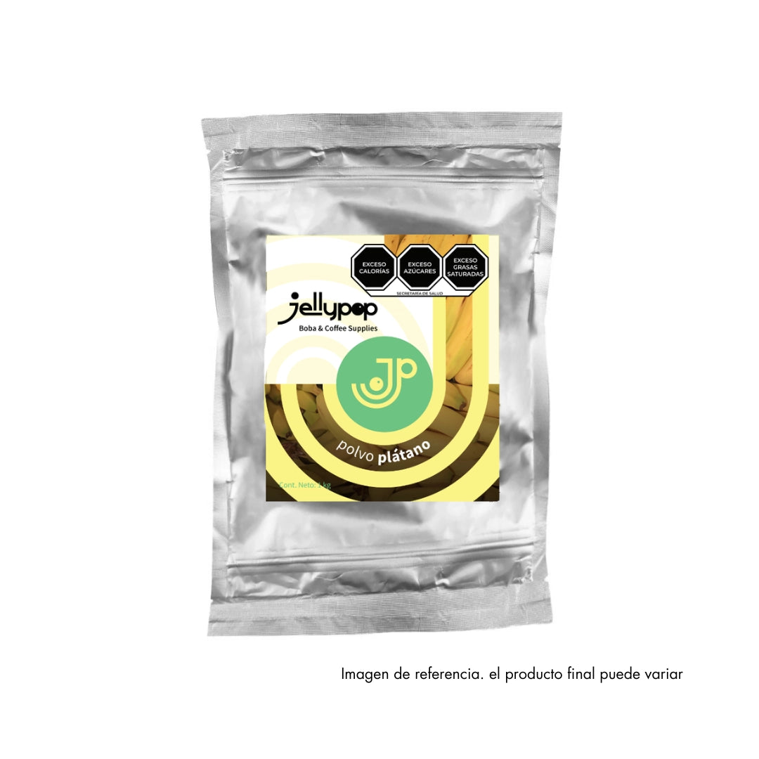 Imagen de Plátano de Jellypop. Base en polvo para preparar frappés cremosos. Perfecto para frappés en cafeterías y bubble tea shops.
