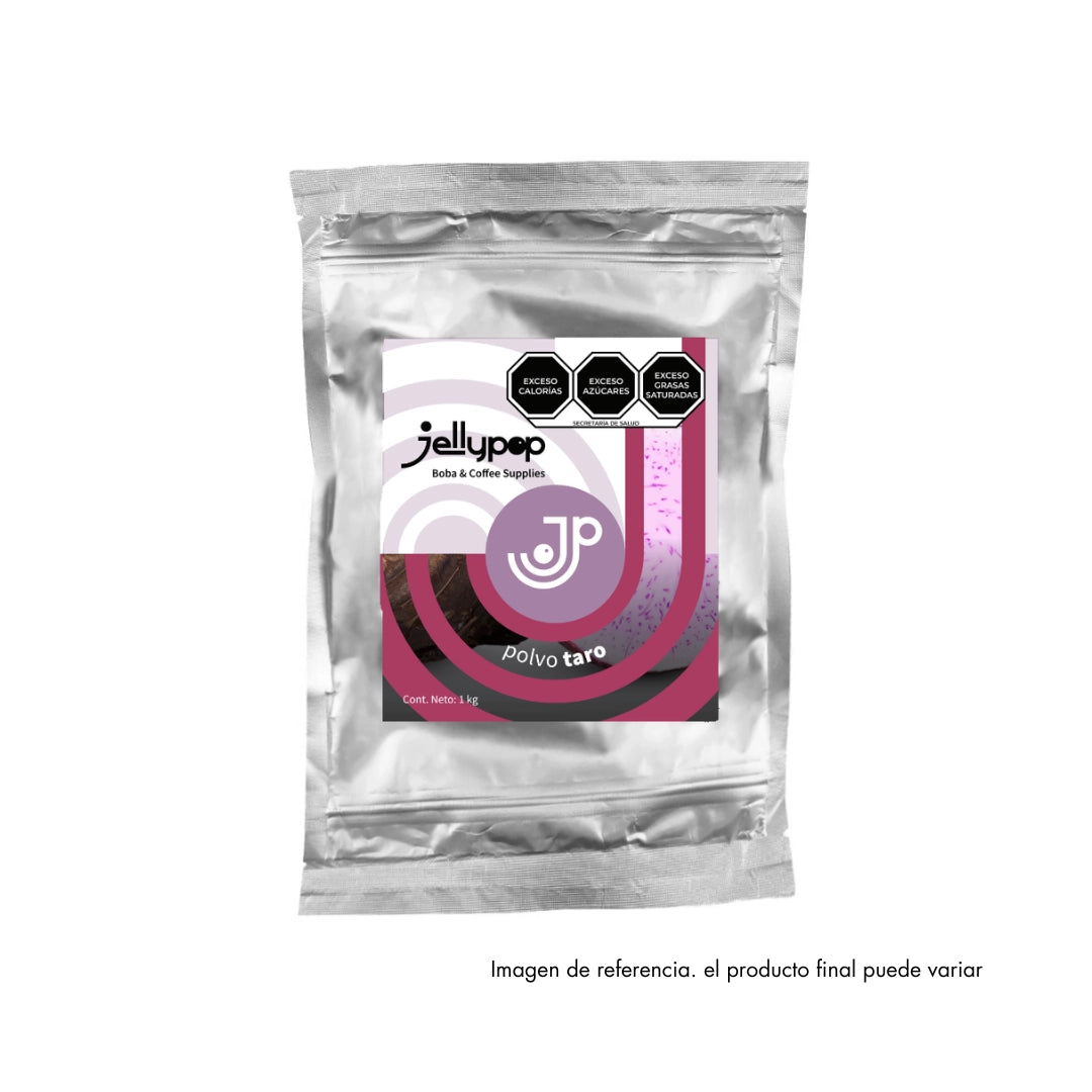 Imagen de Taro de Jellypop. Base en polvo para preparar frappés cremosos. Perfecto para frappés en cafeterías y bubble tea shops.