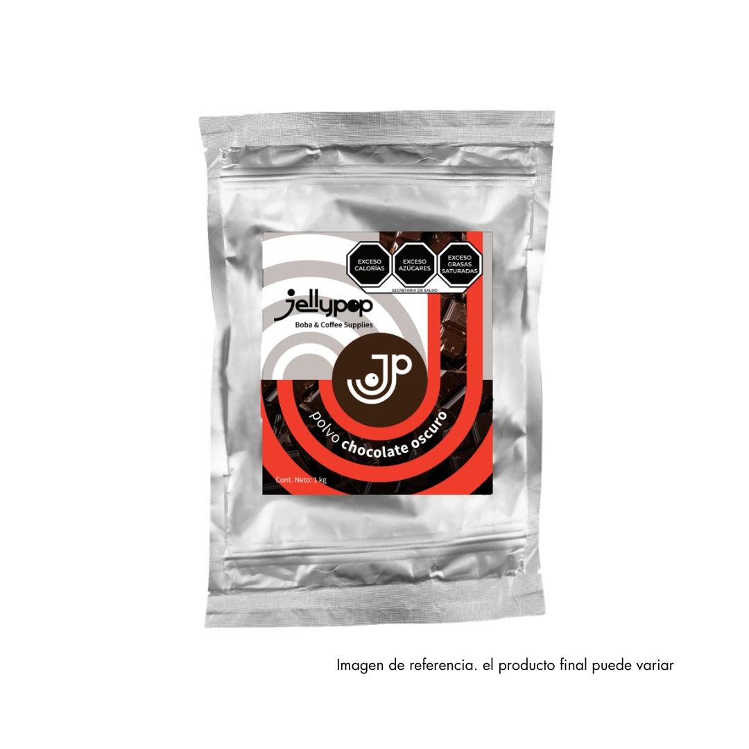 Imagen de Chocolate Obscuro de Jellypop. Base en polvo para preparar frappés cremosos. Perfecto para frappés en cafeterías y bubble tea shops.